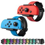 Upgraded Silicone Wrist Bands for Just Dance 2024 2023 2022 2021 2020 Switch, ZAONOOL Adjustable Elastic Dance Straps for Switch & Switch OLED Controllers, 2 Pack for Adults and Kids (Red-Blue)