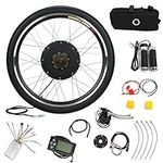 NAIMP 48V 1000W Electric Bike Conversion Kit, 26" Rear Wheel Electric Bicycle Motor Conversion Kit with LCD Display, eBike Hub Motor Set, e bike Cycling Hub with Intelligent Controller and PAS System