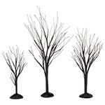 Department 56 Accessories for Villages Halloween Black Bare Branch Trees, 1.77 inch, Metal Wire Paper Plastic