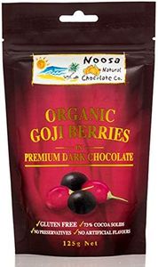 Noosa Natural Chocolate Co. Organic Goji Berries Coated in Premium Dark Chocolate 125 g
