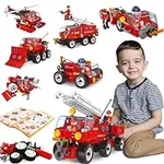 HOMETTER Building Toys for 5-12 Year Old Boys Gift, 7 in 1 Fire Truck Toys, Kids Stem Toys Educational Building Kit for Age 5 6 7 8 9 10+ Kids Birthday Present