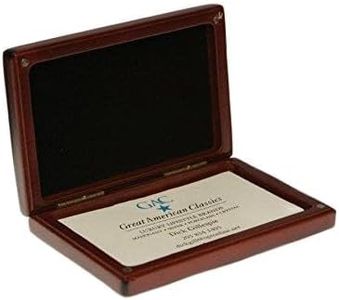 GAC Great American Classics Mahogany Business Card Holder Wooden Case