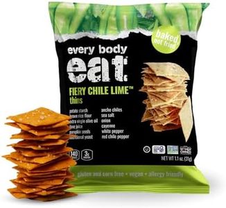 Every Body Eat Snack Thins, Gluten & Dairy Free, Vegan, School Safe Lunch Snacks, Fiery Chile Lime (20 Single Serve Bags, 1.1oz)