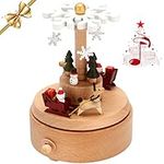 Wooden Music Box Christmas Snowflak