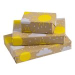 RUSPEPA Kraft Wrapping Paper Roll - Sun and Cloud Design Great for Birthday, Party, Baby Shower - 17 Inches X 32.8 Feet