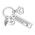 Dabihu Veterinarian Keyring Vet Tech Appreciation Gifts N Letter Initial Alphabet Keychain A-Z Initial English Charm Keyring