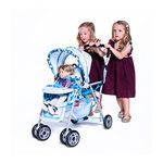 Toy Doll Caboose Tandem Stroller - Blue Dot