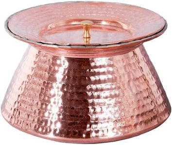 Healthsmith Pure Copper Handi for Cooking, Copper Utensil with Tin Lining and Lid, Hammered Copper Cookware,Volume- 4.1 Liters (Pack of 1)