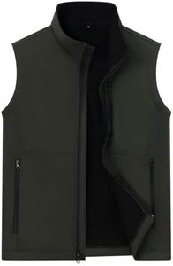 Msmsse Men's Outerwear Lightweight Vest Standing Collar Puffer Sleeveless Jacket for Hiking Running Golf A-Army Green 3XL