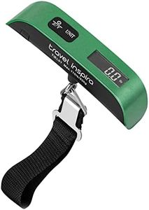 travel inspira Luggage Scale, Portable Digital Hanging Baggage Scale for Travel, Suitcase Weight Scale with Rubber Paint, 110 Pounds, Battery Included - Green