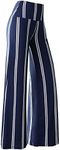 Arolina Women's Stretchy Wide Leg Palazzo Lounge Pants Casual Comfy High Waist Palazzo Pants, Blue Stripe, Small