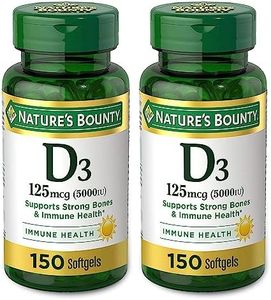 Nature's Bounty Vitamin D-5000 IU Softgels, Maximum Strength 150 ea ( Pack of 2)
