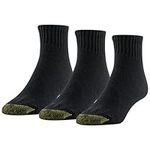 Gold Toe Men's Ultra Tec Performance Ankle Socks, 3-Pairs, Black, Large