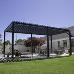 Backyard Discovery Sarasota Steel Louvered Pergola 20 x 10, Outdoor Pergola with Adjustable Roof, Sun and Rain Protection, Easy Installation Pergola