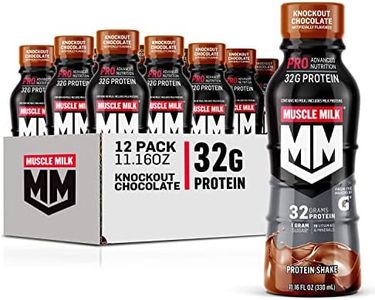 Muscle Milk Pro Advanced Nutrition Protein Shake, Knockout Chocolate, 11.16 Fl Oz (Pack of 12), 32g Protein, 1g Sugar, 16 Vitamins & Minerals, 5g Fiber, Workout Recovery, Energizing Snack, Packaging