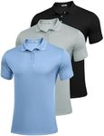 PINSPARK 3 Pack: Men's Golf Polo Shirts Multipacks Quick Dry Short Sleeve Collared Shirt Summer Casual Polos Shirts for Men