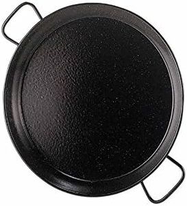 Garcima Enamelled Steel Paella Pan, 260 mm Size,Black