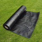 GroundMaster 1m x 25m Heavy Duty Weed Control Fabric Ground Cover Membrane + 50 Pegs