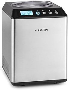 Klarstein Vanilly Sky Family Icecream Maker - Ice Cream Machine, Frozen Yoghurt, 250W, 2.5 Liters, Ice Cream in 5 to 60 Minutes, Versatile, Simple Operation, Safety Lock Lid, Silver