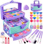 Toys for Girls,Real Kids-Makeup-Kit-for-Girl,Washable Pretend Toddler-Girl-Toys Makeup for Kid,Toys for 3 4 5 6 7 8 9 10 11 12 Year Old Girls,Princess-Dresses-for-Girls-Christmas-Brithday-Gifts