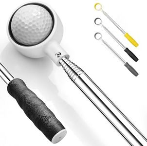 prowithlin Golf Ball Retriever, 12Ft Golf Ball Retriever Telescopic, Ball Retriever Tool Golf with Rubber Loop, Non-Rust Golf Ball Retriever for Water, Excellent Golf Accessories Golf Gift for Men