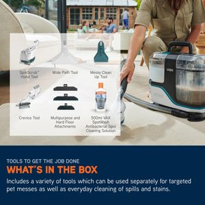 Vax SpotWash Max Pet Carpet Cleaner – Portable Stain Remover