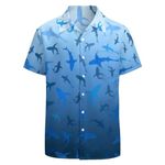 Prokelin Men's Hawaiian Shirt Button Down Beach Shirts Tropical Holiday Shirts, Ocean Style-03, Medium