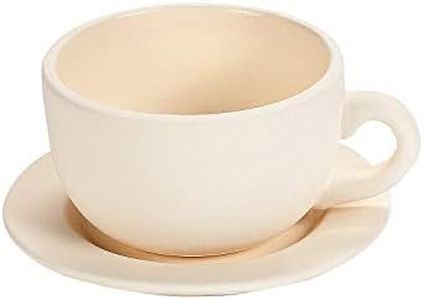 Fun Express Paint Your Own Ceramic Tea Set for Girls 4-8 - DIY Teacup Planter Kit with Saucer Makes 6 Sets | Kids Tea Party Crafts, Pottery Painting Kit & Unique Plant Pots for Indoor Gardens