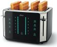 Oster 4-Slice Toaster, Touch Screen with 6 Shade Settings and Digital Timer, Black/Stainless Steel