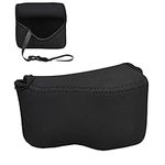 JJC Soft Neoprene Digital Camera Case Pouch Compact Bag Protector with Anti-Lost Inner Strap for Sony ZV-E10 A6500 A6400 A6300 A6100 A6000 A5500 A5100 with E 16-50mm Lens