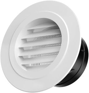 Soffit Vents 4 Inch, Round Soffit Exhaust Vent Cover with Built-in Mesh Screen for Bathroom Kithchen Office Home, White