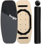 Yes4All 2-in-1 Balance Boards Set, 9 Adjustable Modes Surf Trainer, Wobble Board Exercise for Adults, Includes Roller & Ball