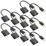 EEEKit DisplayPort to VGA Adapter, Gold-Plated DP to VGA Converter, Male to Female, for Desktop, Laptop, Projector, HDTV – 10 Pack