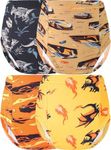 BliBliTaTa Boys Training Underwear Pants 4-Pack Toilet Potty Underpants Cotton Absorbent Padded Reusable Leak Resistant Feel Wet For Toddler Baby 4t 5t Dinosaur Car