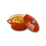 CUMIN CO. Cast Iron Dutch Oven 1.2L, 16 cm | Induction Base Cookware | 10 Years Warranty | Non Toxic Non Stick Biryani Pot with Lid | Heavy Bottom | Chemical Free Coating | Free Accessories | Color: Rust