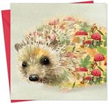 Twizler Hedgehog Greeting Card - Blank Inside for Any Occasion - Animal Birthday Card for Men or Women - Nature Wildlife Art