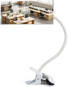 StartFine Clip On Security Mirror Convex Desk Office Cubicle for Personal Safety Desk Rear View Mirror Monitor Computer to See Behind You (White Rectangle 6.69"x2.95" Frameless)