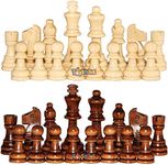 Toyshine Wooden Chess Pieces, Tournament Wood Chessmen Pieces Only (7 cm King Figures) Chess Game Pawns Figurine Pieces, Color May Vary (SSTP) - B for 4 years and up