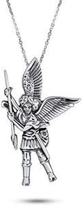 Guardian & Parton Saint Of Military Police Security Arch Angel Saint Michael Pendant Necklace For Women Men .925 Sterling Silver