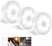 Motion Sensor Lights Indoor, Warm/Cool White Smart Stair Lights USB Rechargeable Battery LED Magnetic Night Light for Stairs, Bedroom, Closet, Kitchen, Hallway, Cabinet, 3 Pack