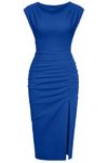 ihot Formal Wedding Guest Dresses for Women Midi Special Occasion Cocktail Party Bridesmaid Rehearsal Dinner Dresses Royal Blue L