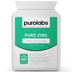 High Strength Zinc Supplement 15mg - Chelated Zinc Bisglycinate - 60 Vegan Capsules - High Absorption - for Men and Women - Made in The UK by Purolabs