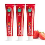 Georganics Kids & Baby Strawberry Toothpaste – 3 x 75ml – Natural Fluoride-Free with Hydroxyapatite – Vegan, SLS-Free, Plastic-Free – Safe from 6 Months+