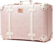 urecity Vintage and Cute Carry-on Overnight Case Non-wheeled Mini Leather Trunk Suitcase with Shoulder Strap