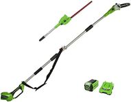 Greenworks Cordless 2-in-1 Pole Saw and Pole Hedge Trimmer with Shoulder Strap, Pole Saw 20cm Bar, Trimmer 51cm Dual Action Blades, WITH 40V Battery and Charger G40PSH