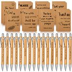 32 Pcs Motivational Quote Pens Inspirational Notepads Mini Motivational Journal with Ballpoint Pen Small Notebooks Gift Set for Student Men Women, School Office Home Travel Use Gift (Bible)