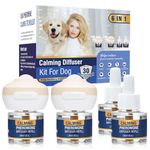 Piuess Dog Calming Plug In Pheromone Diffuser 6 IN 1 Kit to Calm Dogs Effectively Relieves Anxiety Barking Chewing and Separation Anxiety of 120 Days Continuous Calming Pee Accidents Aggression