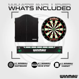 WINMAU Diamond Plus Dartboard Set – Professional Bristle Board