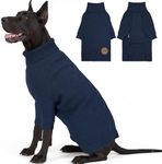 cyeollo 4XL Dog Sweater, Stretchable & Cozy Warm Dog Sweaters for Large Dogs Boy, Pullover Knit Fall Winter Sweatshirt Big Dogs Clothes, Doberman Great Dane Apparel, Navy XXXXL