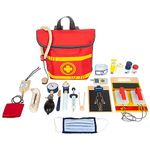 small foot 11917 Emergency Doctor's Backpack with defibrillator, Otoscope, Fabric mask & Much More, for Ages 3+ Years Toys, Multicolor, S